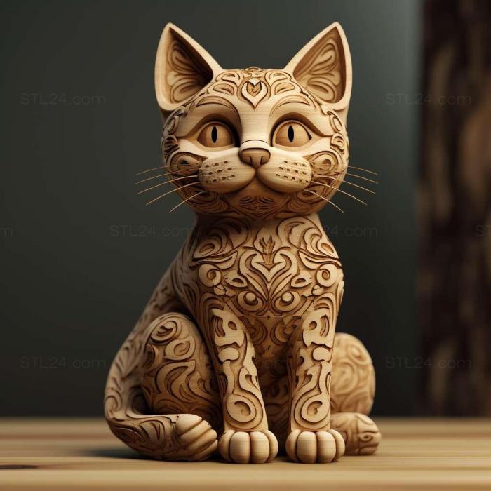 Nature and animals (st Toybob cat 3, NATURE_1247) 3D models for cnc